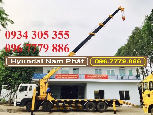 Xe Nâng Đầu Chở Máy Chuyên Dùng Hyundai HD320 Gắn Cẩu Soosan 10 Tấn